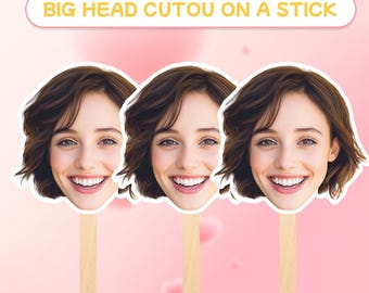 Custom Photo Face On A Stick,Photo Booth Props for Bachelorette Parties, Bridal Showers,Big Head Cutouts,Face on a Stick, Party Decorations.