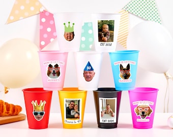 Benutzerdefinierte Gesichtstassen, personalisierte Geburtstagsgeschenke, Fotonamentassen