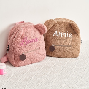 Sac à dos personnalisé pour enfants en peluche pelucheux, sac à dos pour tout-petits ours en peluche, sac à dos avec nom personnalisé, sac à dos personnalisé pour enfants en peluche peluche