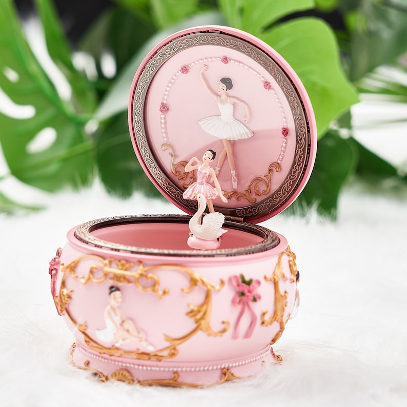 Personalised Ballerina Musical Carousel Wooden, Custom Heirloom Music Box , Engraved Keepsake Gift, Baby Shower, New Mom, Baby Girl image 7