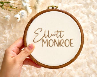 Personalized Baby Birth Announcement, Embroidered Baby Birth Name,Custom Name Sign,Newborn announcement,Baby Shower Gift,Hospital Birth Sign