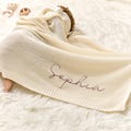 Personalized Embroidered Name Knit Baby Blanket: Soft Cotton product logo