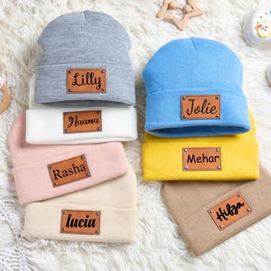Aangepaste babymutsje, gepersonaliseerde babymutsje met naam, aangepaste muts baby, babyshower cadeau, naam beanie pasgeborene, kerstcadeau, babycadeau
