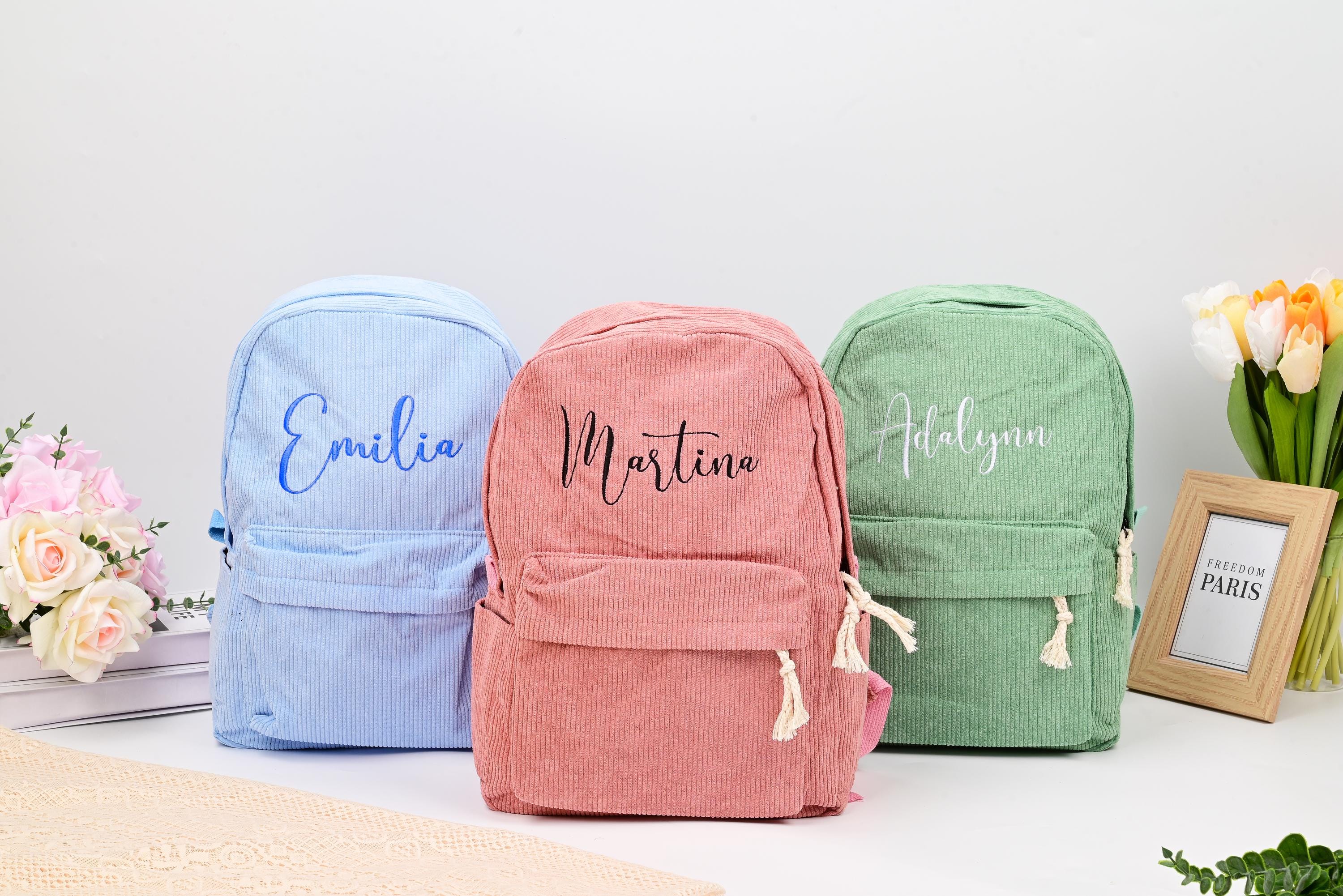 Personalisierter Cord-Rucksack – Leichter Tagesrucksack Für Schule, Arbeit & Reise (ca. 38 X 28 Cm)