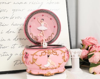 Personalisierte Ballerina Spieluhr mit individueller Namensgravur, Andenken zum Geburtstag oder zu Weihnachten