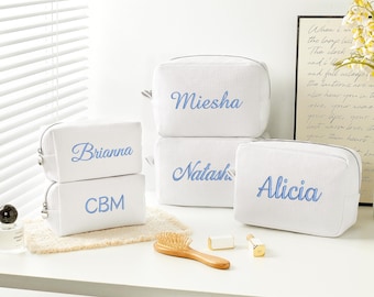 Embroidered Quilted Nylon Tote Bag, Custom Name Purse,Bridesmaid Gift, Bridal Party Favor, Gift for Her, Beach Bag, Shoulder Bag