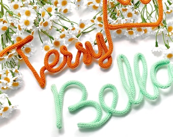 Personalized Knitted Wire Name Sign for Kids,Knit Wire Words,  Room Decor, Custom sign for kids, baby nursery sign