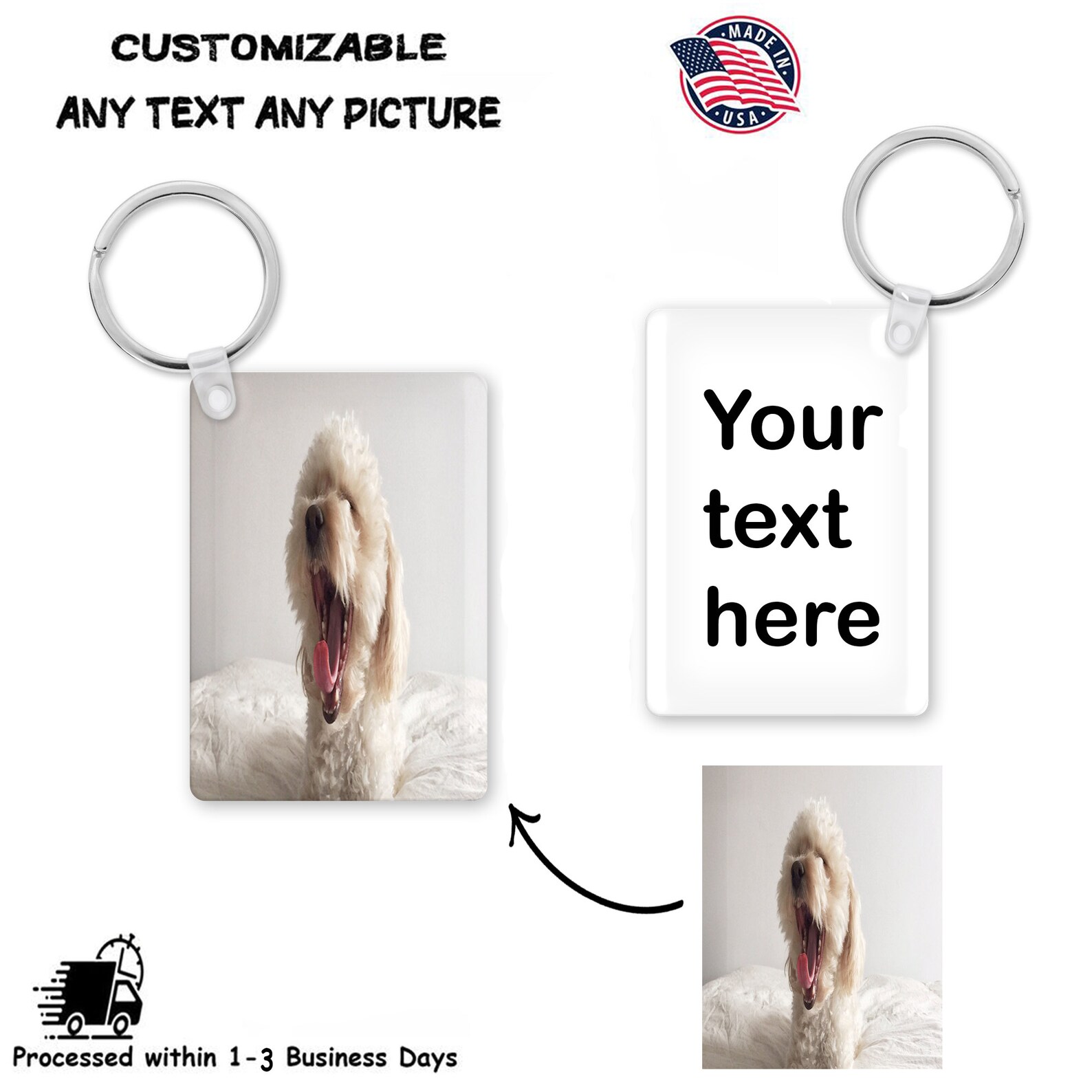 Custom Photo Keyring pet Memorial Keyring Remembering Pet Etsy