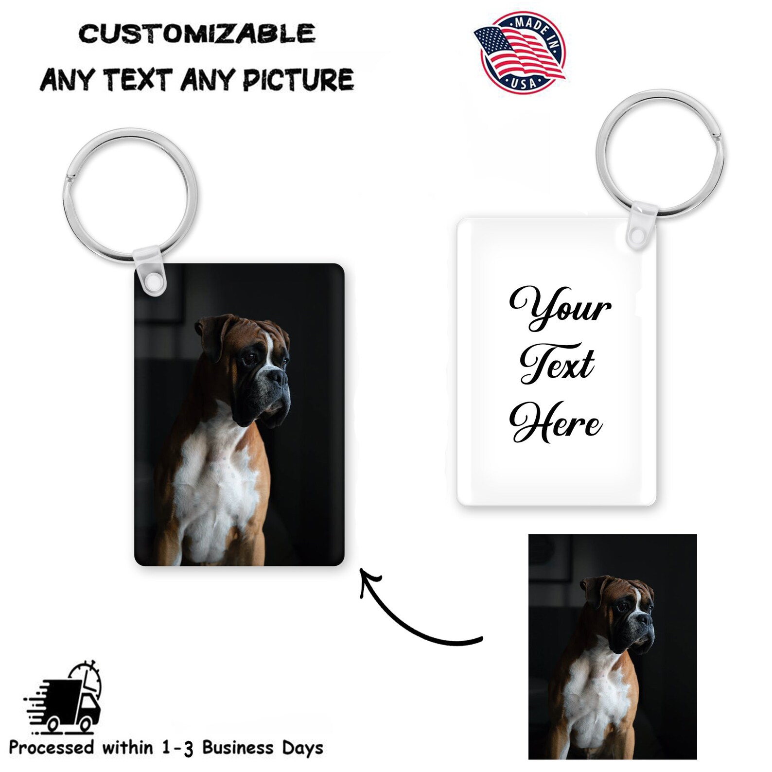 Pet Sympathy Gift Dog Photo Keychain You left Paw Prints