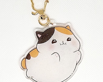 FFXIV Fat Cat Double Sided Glittery Epoxy Keychain