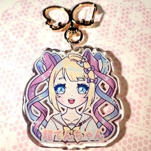 Needy Streamer Overload Internet Overdose Tenshi chan Glittery Epoxy Acrylic Keychain Kawaii Angel KAngel