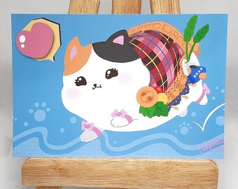 FFXIV Fat Cat, Fatter Cat Mount Art Mini Print