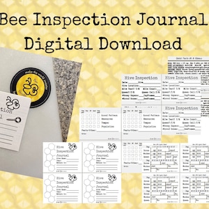 Bee Inspection Journal for Beekeepers DIGITAL download only: Printable must have beekeeping equipment for beginner, large apiary, or gift