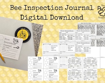 Bienen-Inspektions-Tagebuch für Imker DIGITALER Download nur: Druckbare Imkerei-Ausrüstung für Anfänger, große Imkerei oder Geschenk