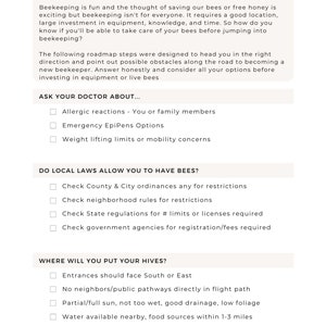 Beginner Beekeeper Roadmap & Buying Guide for Beekeepers DIGITAL ...