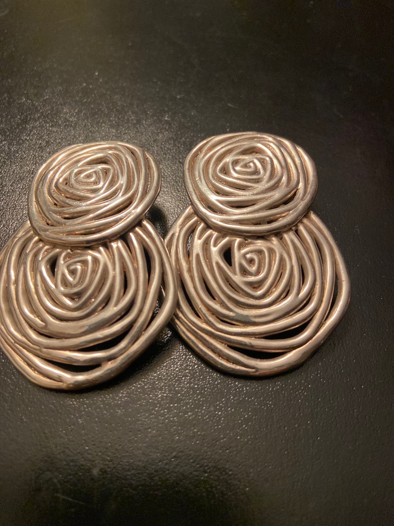 925 Sterling Silver Large Italian Earrings
