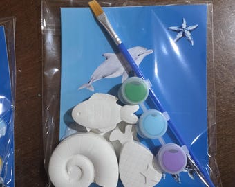 Kit de fiiguras de yeso para pintar animales marinos