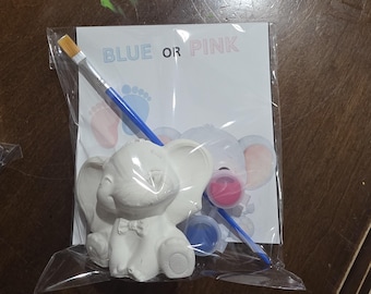 Kit de figuras de yeso para pintar Elefante para gender reveal