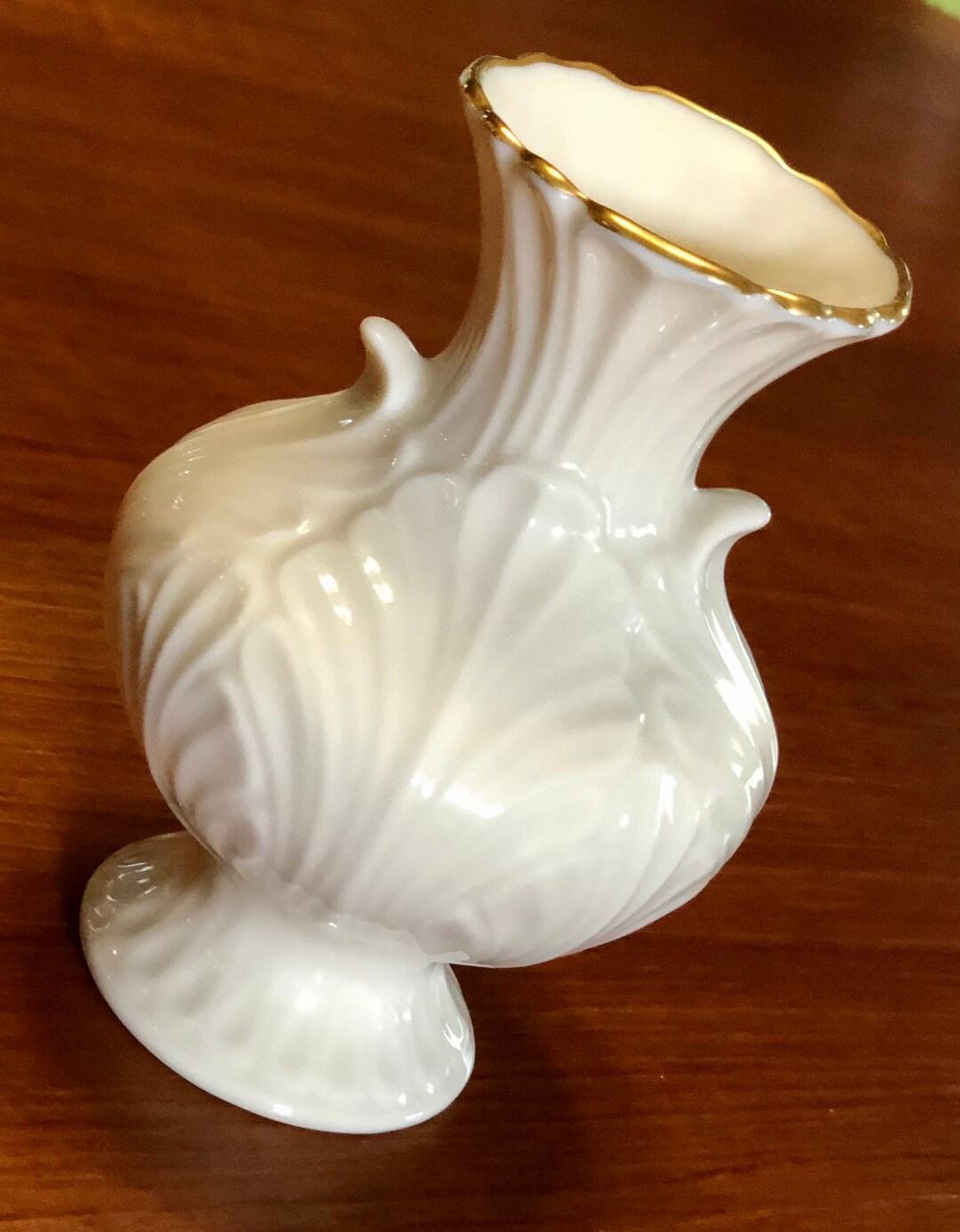 Lenox Elfin Ivory Bud Vase Hand Decorated With 24K Gold Trim Etsy