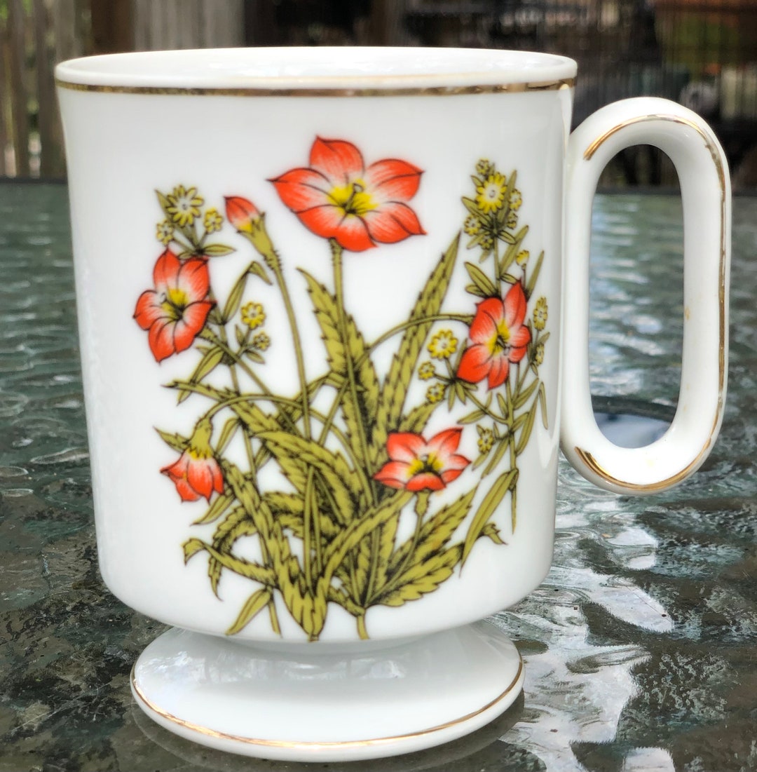 Royal Crown Arnart Smug Mugs 4972 Pedestal Coffee Tea Mug With Orange ...