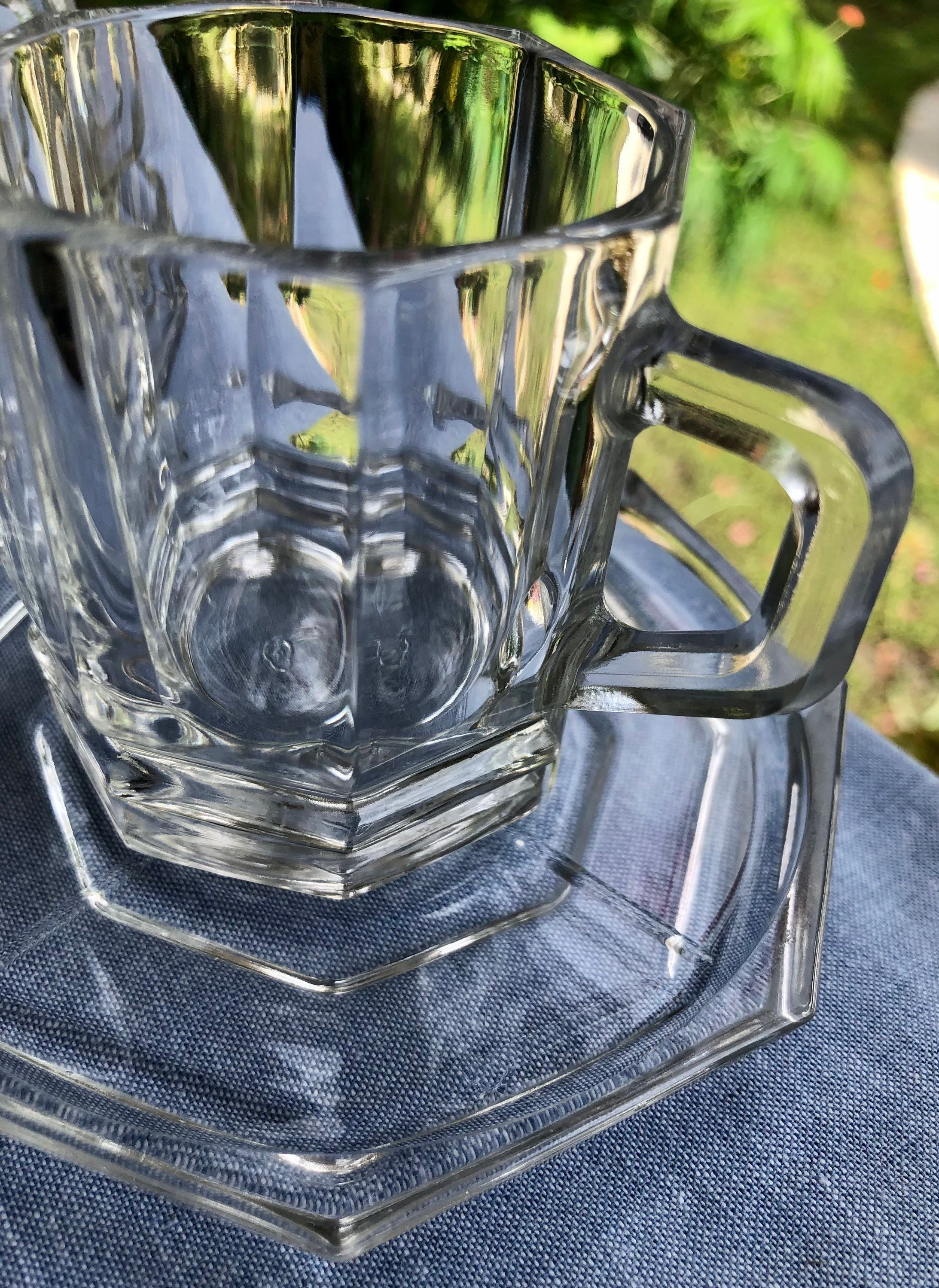 Vintage Octagonal Clear Glass Demitasse Espresso Cup & Saucer Etsy