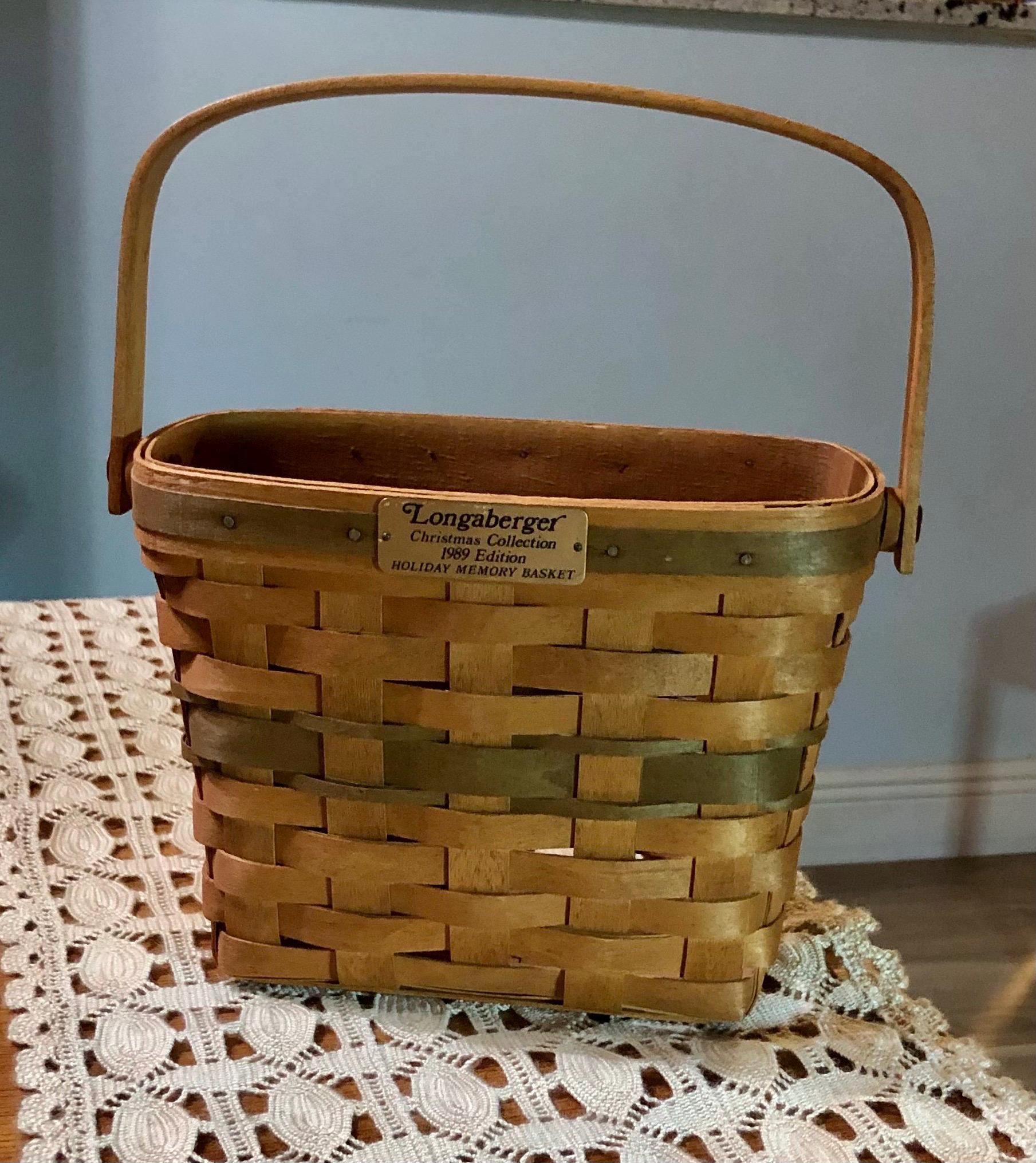 Longaberger Christmas 1989 Holiday Memory Basket W/handle