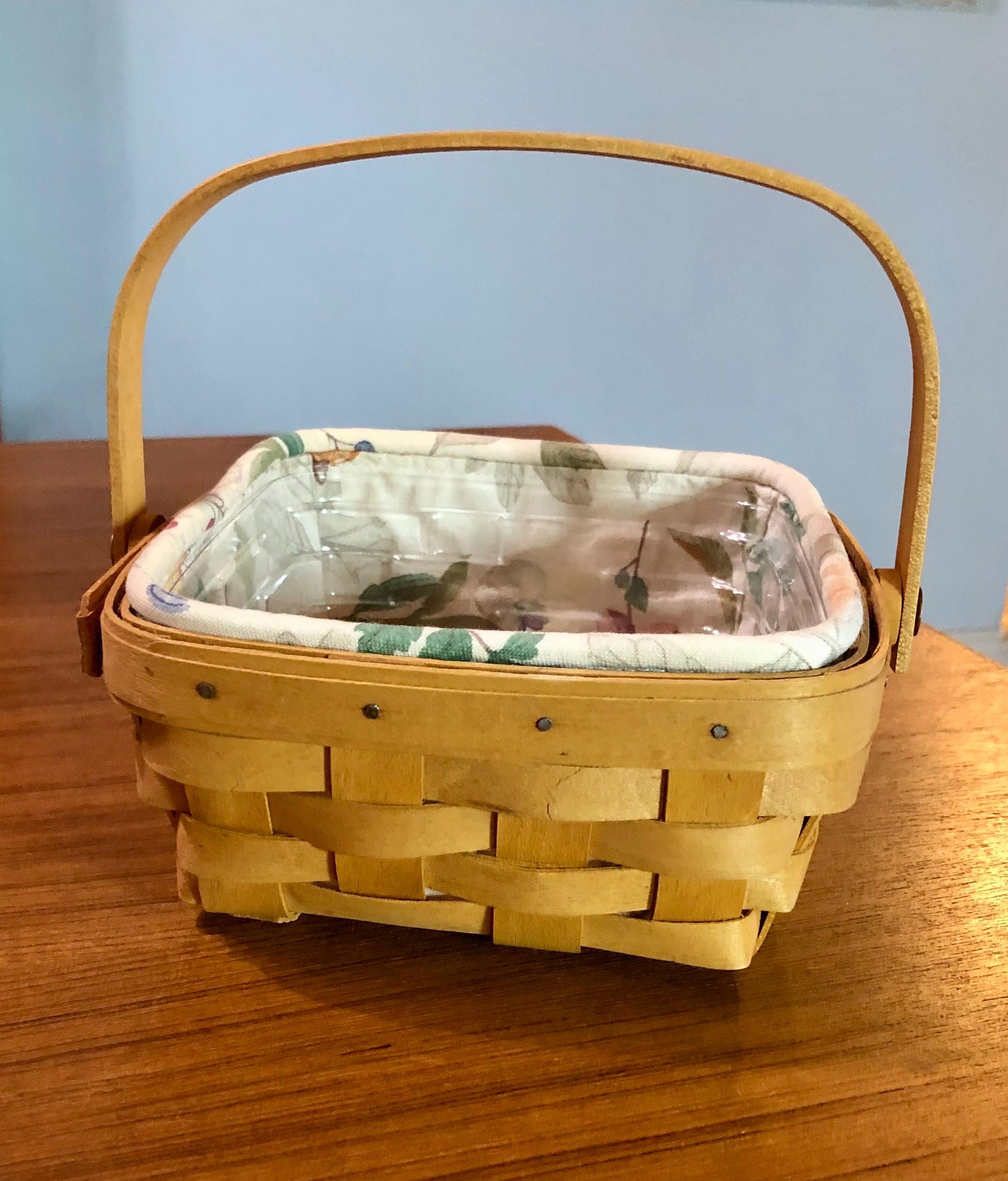 Longaberger 1998 Small Berry Basket Handwoven Square W/handle