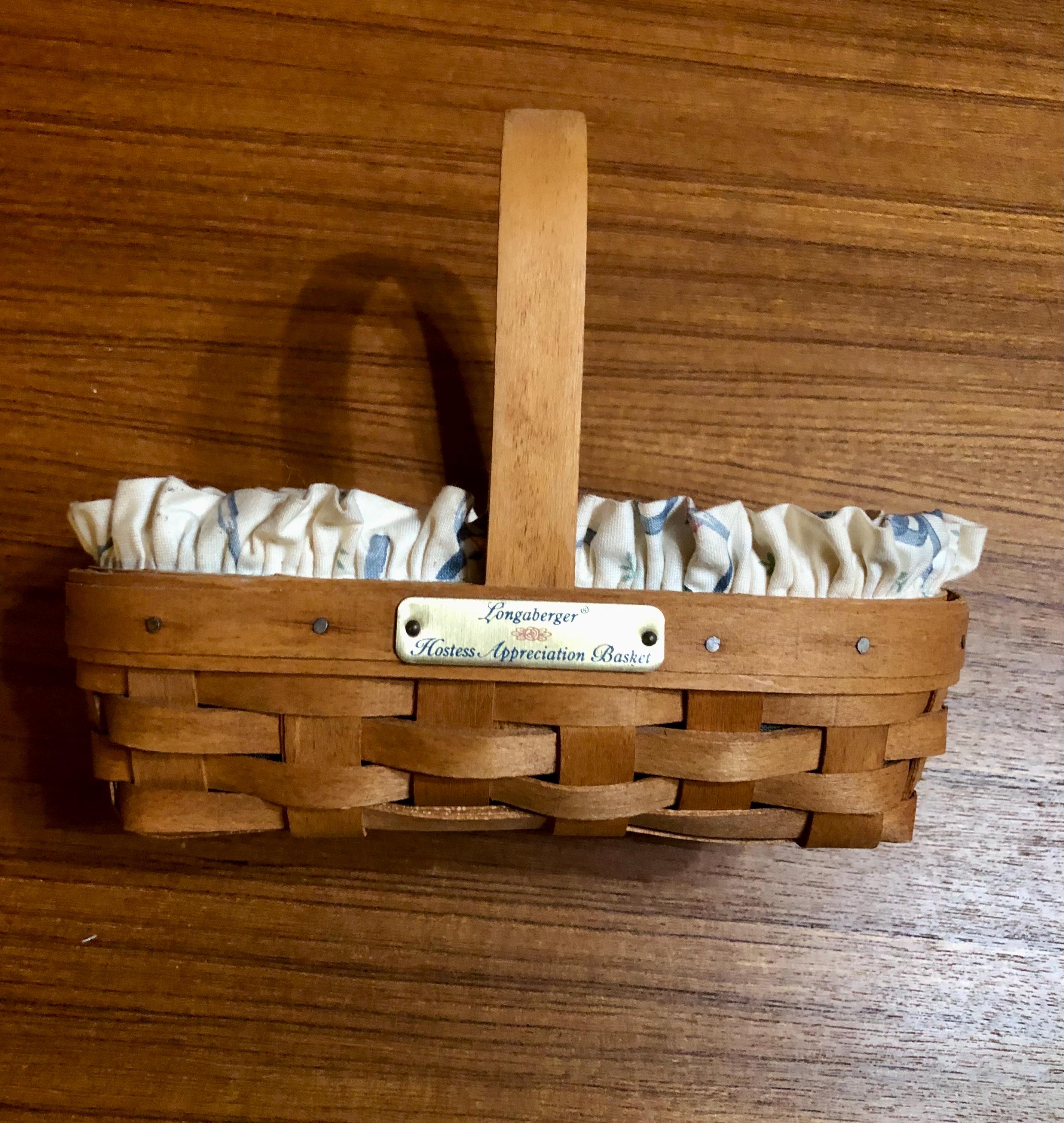 Longaberger Basket 1993 Hostess Appreciation Handwoven W/ Handle
