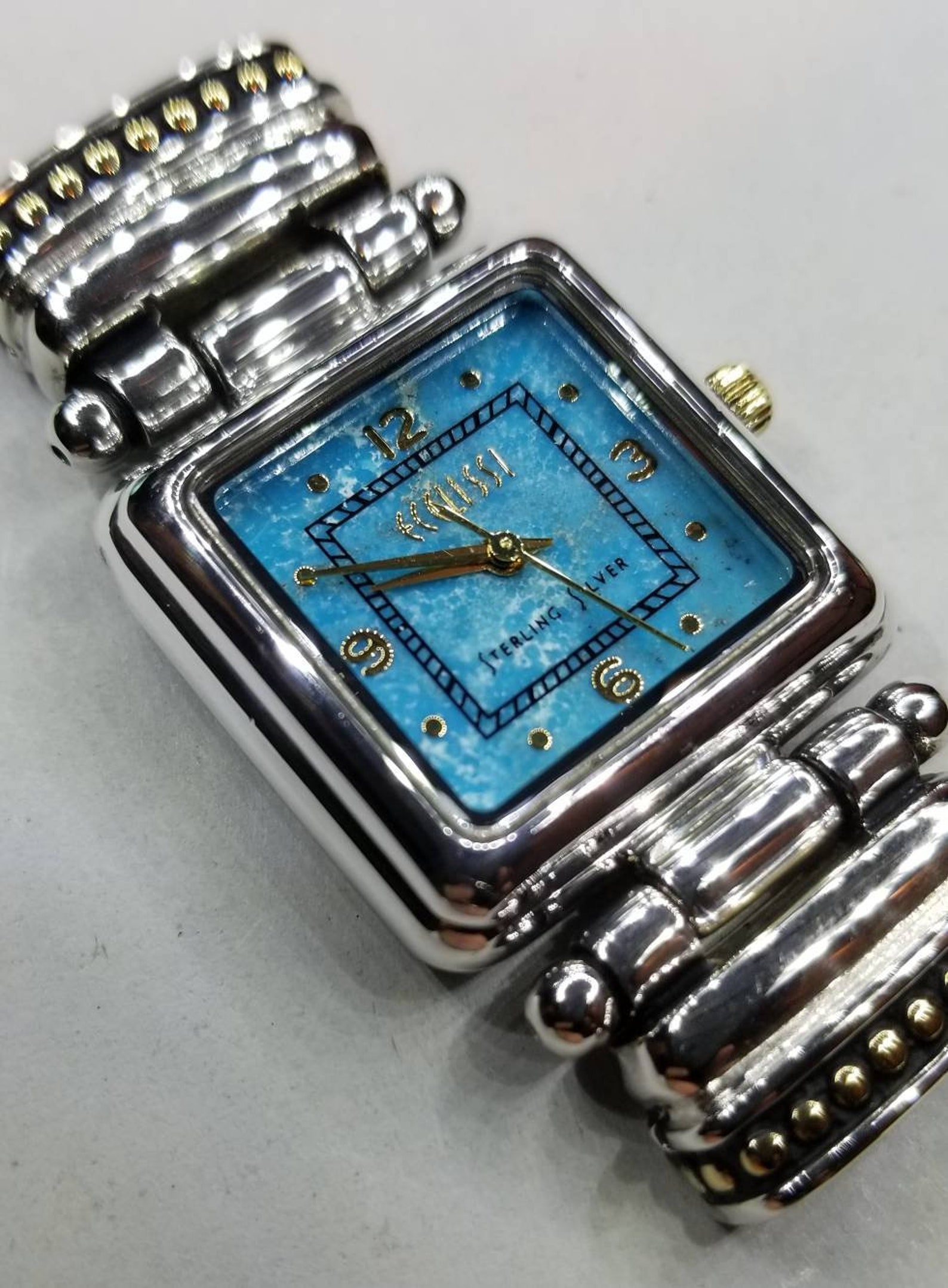 Stunning ECCLISSI Sterling Silver watch with real turquoise Etsy