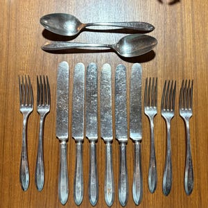 Community Oneida Silverplate 1914 Patrician with R Monogram - AS IS - Knives Forks Serving Spoons