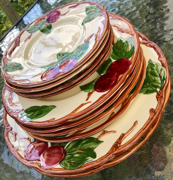Franciscan Ware Apple Table Earthenware USA Dinner Luncheon Salad Dessert Bread Butter Plates Grand Millennial Country Cottage Country Style Etsy