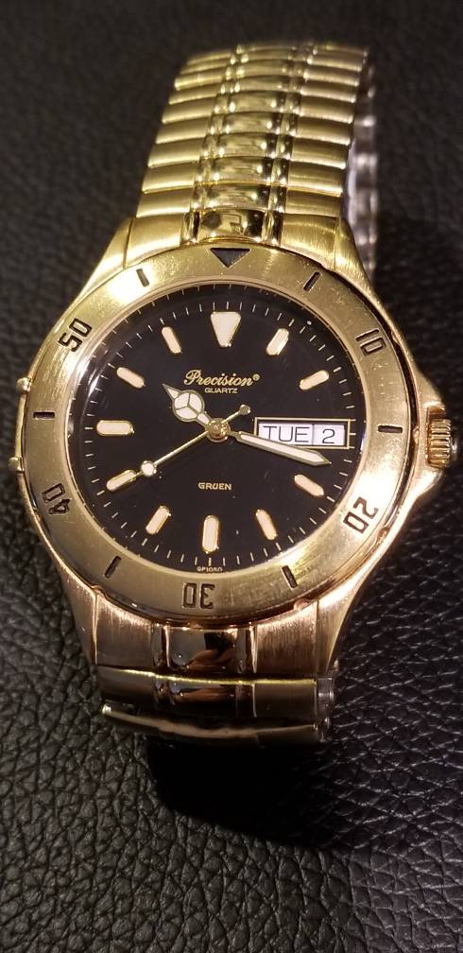 Men's wristwatch Precision by Gruen quartz movement sporty Etsy