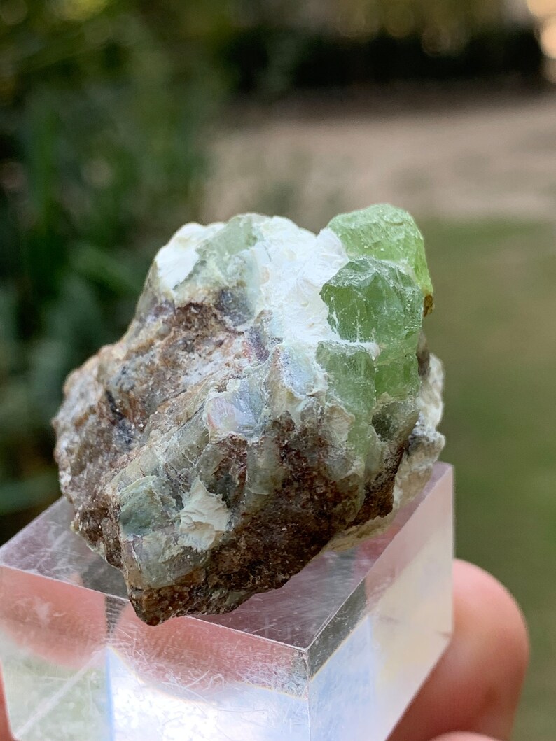 Lush Green Peridot Crystals With Matrix / Mother Rock Combine Specimen ...