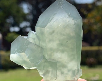 Amphibole & Chlorine Included Quartz Crystal With Milky and Greeny Inclusions From Baluchistan Pakistan N-11
