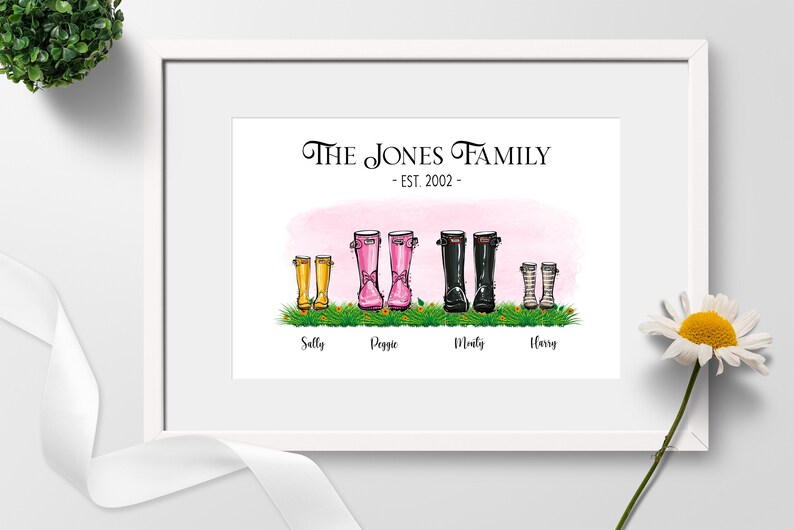 Download Wellies Print Custom Family Portrait New Home Gift Personalised Family Wellies Print Family Welly Print Family Print Prints Art Collectibles Timinox Com