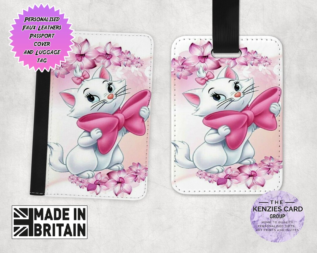 Personalised Matching Faux Leather Disney Passport Cover and Luggage