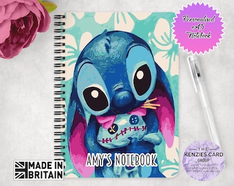 Personalised Lilo and Stitch Custom Notebook - A5 Custom Notebook - Disney Notebook - Stich Gift - Custom stationery
