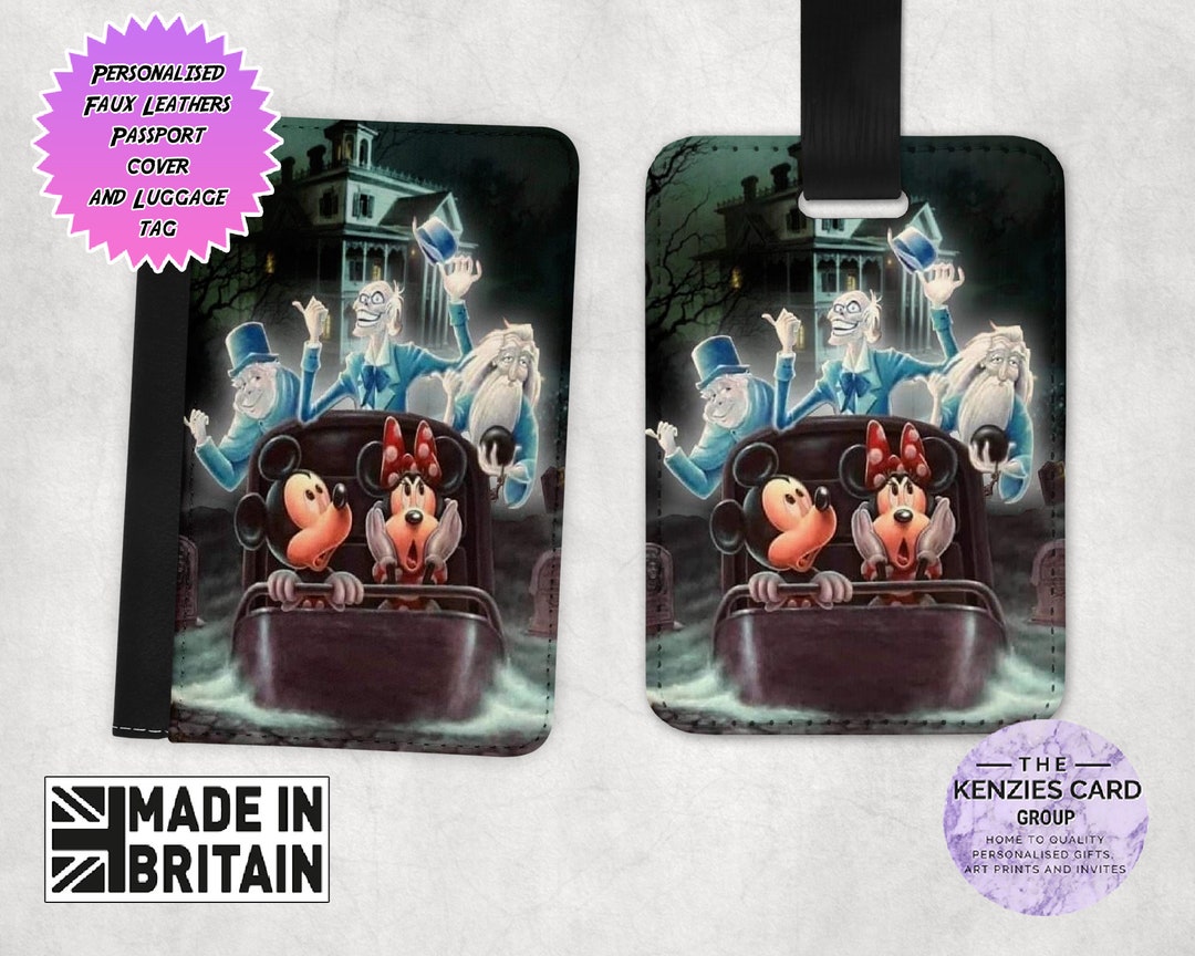 Personalised Matching Faux Leather Disney Passport Cover and Luggage