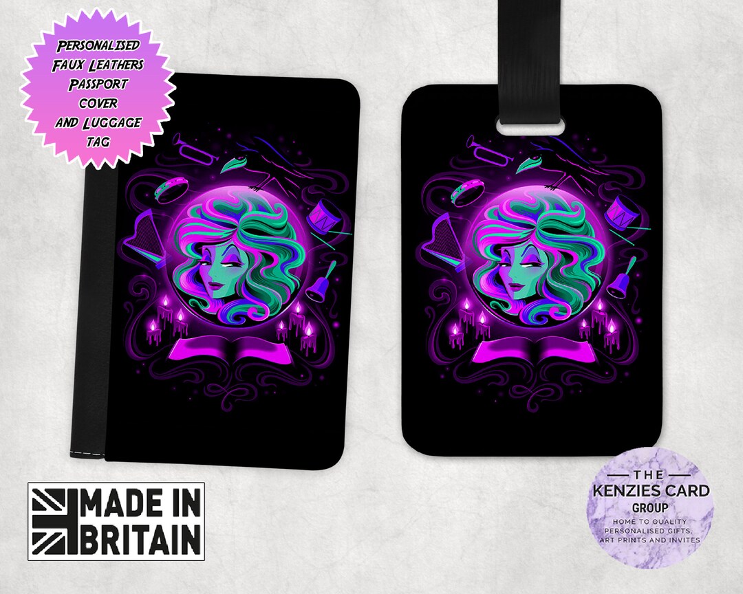 Personalised Matching Faux Leather Disney Passport Cover and Luggage