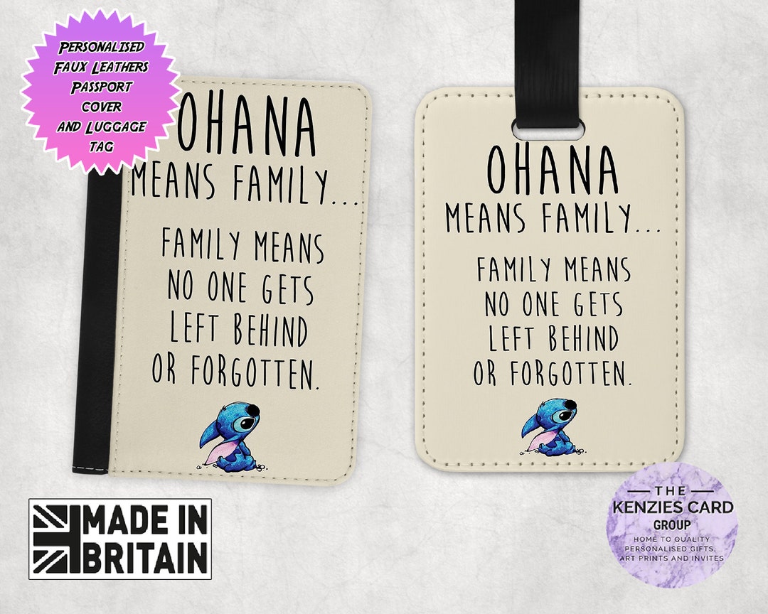 Personalised Matching Faux Leather Disney Lilo and Stitch Passport
