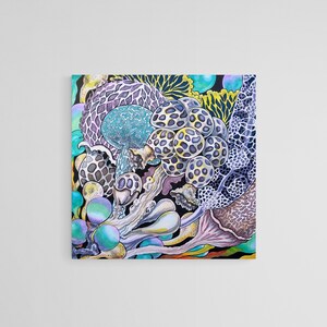 Impressão, cartão postal, feito à mão, fungos, cogumelos, ilustração botânica, fungos viscosos, natureza, família, presente de amor, botânica, biologia, faça você mesmo, original