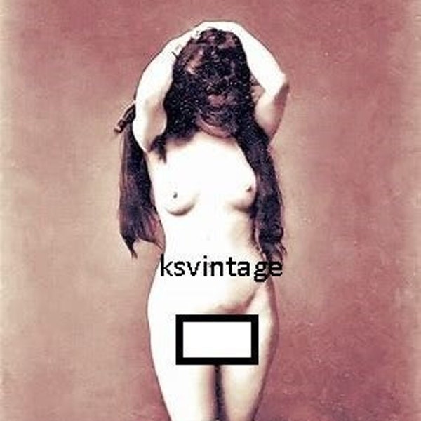 Vintage Nude Attractive Woman With Long Hair Art Photo 4 by 6