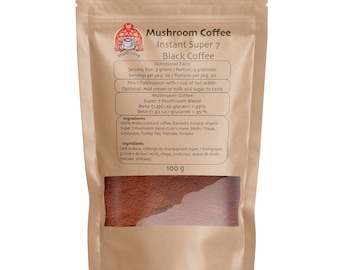 Mushroom Coffee - Mush Love Super 7 Mushroom Black coffee fortified with Fantastic Fungi Super 7 Mushroom Extract Blend by Ecogenya