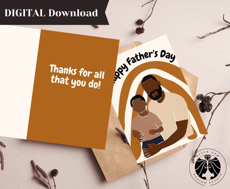 African American Father&rsquo;s Day Greeting Card, Black Dad Printable