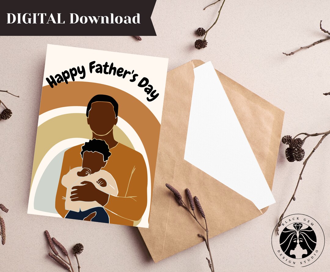 African American Father&rsquo;s Day Greeting Card, Black Dad Printable