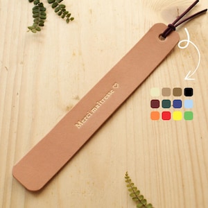 Marque page en cuir personnalisé - Cadeau lectrice - Cadeau maîtresse - Cadeau fête des mères - Fait main en cuir pleine fleur