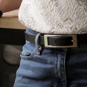Womens leather belt black brown and tan, full grain leather, leather belt handmade in France, dress belt, gifts for her, waist belt,
