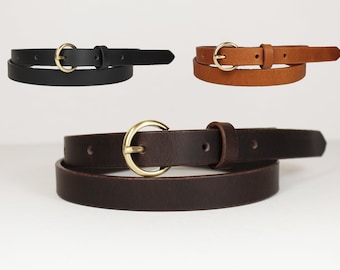 LEATHER BELT  personalized black or tawny for men and women