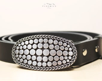 Black, brown or fawn leather belt for women