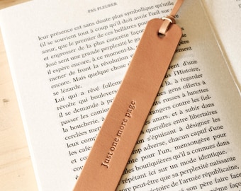 Personalized leather bookmark for a reader / 2nd anniversary leather gift / teacher bookmark